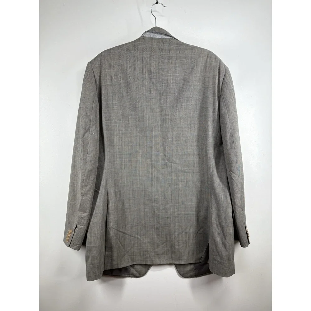 Ermenegildo Zegna Wilkes Bashford Wool Plaid Gray Bla/wh Sport Coat Blazer 56